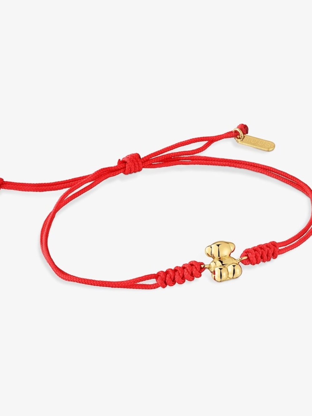 Tous Red Cord Bracelet with Gold Bee Motif
